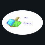 Hanukkah Dreidel Gift Label Stickers<br><div class="desc">Deze dreidel stickers zijn de perfecte manier om iedereen te vertellen dat dit cadeau van jou is! Laat je cadeau dit jaar zien in de Chanoeka display.</div>