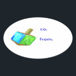 Hanukkah Dreidel Gift Label Stickers<br><div class="desc">Deze dreidel stickers zijn de perfecte manier om iedereen te vertellen dat dit cadeau van jou is! Laat je cadeau dit jaar zien in de Chanoeka display.</div>