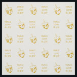 Hanukkah DREIDEL | GOLD Peace Love Joy Stof<br><div class="desc">Elegant GOLD kleurde DREIDEL Fabric om Hanukkah te vieren. Design shows een model met PEACE LOVE JOY in een getild patroon. De tekst is ,  zodat kunt u met tekst van gelijkaardige lengte vervangen. Ideaal voor al je Chanoekahfeesten. Ook beschikbaar in BLUE.</div>