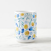 Hanukkah Dreidel Jewish Holiday Pattern Koffiemok (Center)