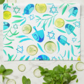 Hanukkah Dreidel Jewish Holiday Pattern Theedoek (Gevouwen)