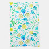 Hanukkah Dreidel Jewish Holiday Pattern Theedoek (Verticaal)