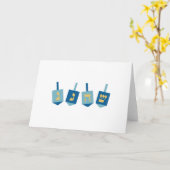 Hanukkah Dreidel Kaart (Gele Bloem)