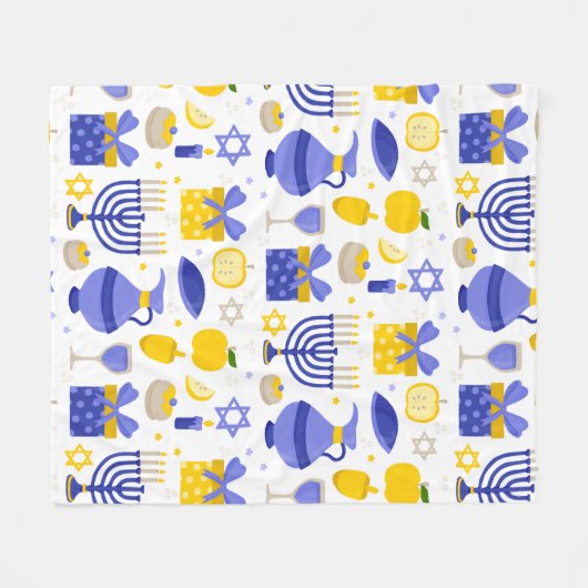 hanukkah dreidel menorah fleece deken (Voorkant (Horizontaal))