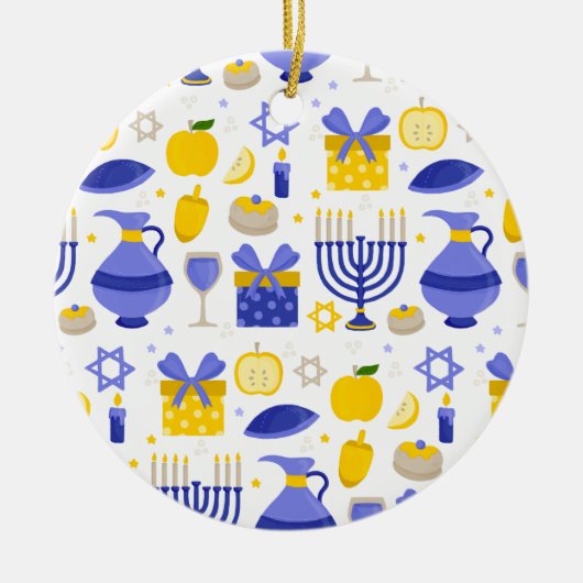 hanukkah dreidel menorah keramisch ornament (Voorkant)
