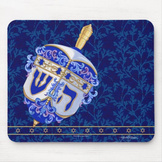 Hanukkah Dreidel Mousepad Muismat (Voorkant)