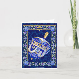 Hanukkah Dreidel Notecard Feestdagen Kaart