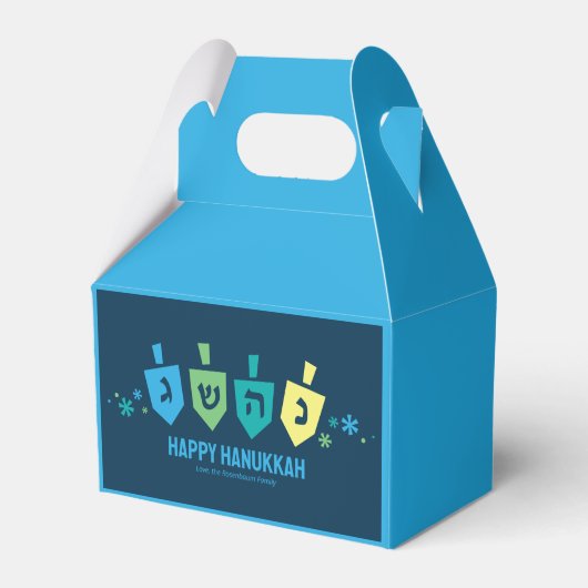 Hanukkah Dreidel Party Favor Boxes Bedankdoosjes (Voorkant Zijde)