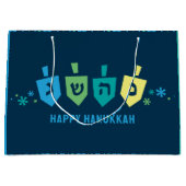 Hanukkah Dreidel Party Gift Bag Groot Cadeauzakje (Voorkant)