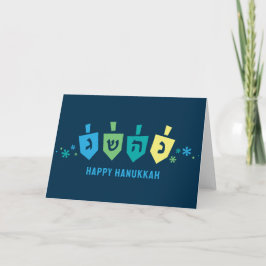 Hanukkah Dreidel Party Greeting Card Feestdagen Kaart
