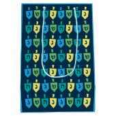 Hanukkah Dreidel Party Medium Gift Bag Medium Cadeauzakje (Achterkant)