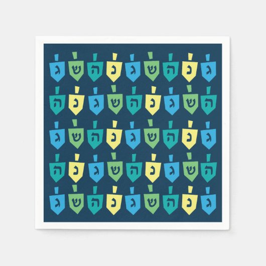 Hanukkah Dreidel Party Napkins Servet (Voorkant)
