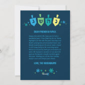 Hanukkah Dreidel Party Personalized Greeting Card Feestdagenkaart (Achterkant)