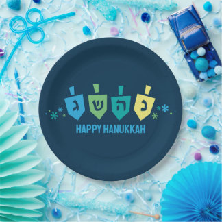 Hanukkah Dreidel Party Plates Papieren Bordje