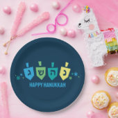 Hanukkah Dreidel Party Plates Papieren Bordje (Feest)