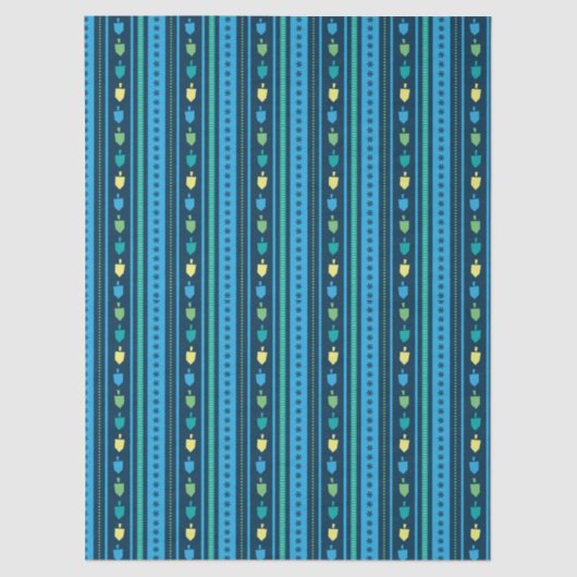 Hanukkah Dreidel Party Stripe Tissue Paper Tissuepapier (Voorkant)