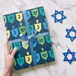 Hanukkah Dreidel Party Wrapping Paper Cadeaupapier