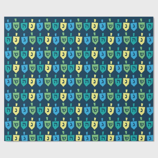 Hanukkah Dreidel Party Wrapping Paper Cadeaupapier (Vlak)