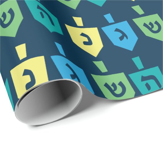 Hanukkah Dreidel Party Wrapping Paper Cadeaupapier (Rol Hoek)