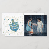 Hanukkah Dreidel Pinwheel Feestdagenkaart (Voorkant / Achterkant)