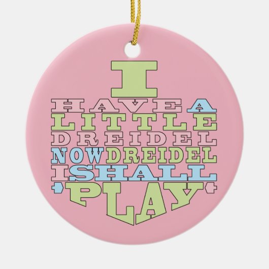Hanukkah "Dreidel Play"/Circle Ornament (Voorkant)