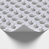 Hanukkah Dreidel Silver Pattern Personaliseer dit Cadeaupapier (Hoek)