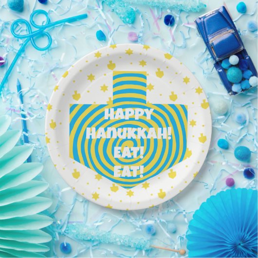 Hanukkah Dreidel Swirl Papier Borden Papieren Bordje (Feest)