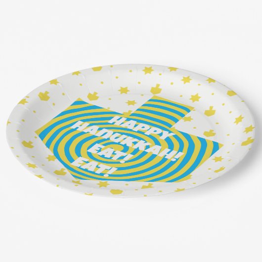Hanukkah Dreidel Swirl Papier Borden Papieren Bordje (Gekanteld)