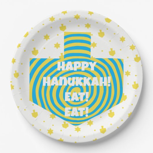 Hanukkah Dreidel Swirl Papier Borden Papieren Bordje (Voorkant)