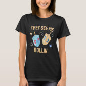 Hanukkah Dreidel They See Me Rollin  Jewish Chanuk T-shirt (Voorkant)