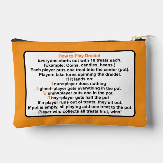 Hanukkah Dreidel Time Game Accessoirezak Etui (Achterkant)