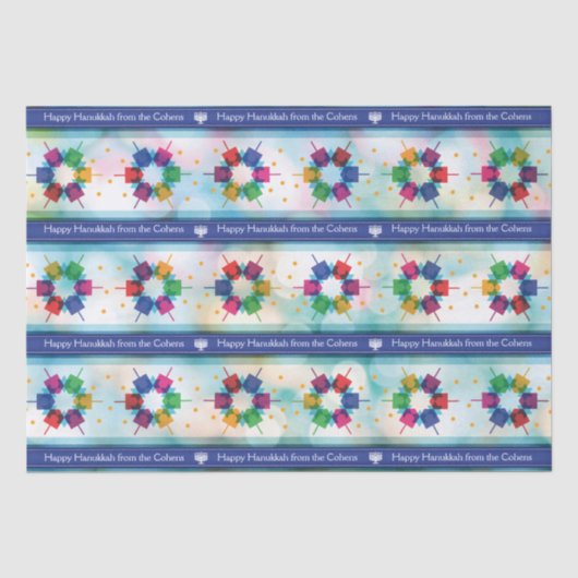Hanukkah Dreidel Tissue Paper Tissuepapier (Voorkant)