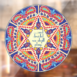 Hanukkah Dreidel We zullen raam-koeling spelen Raamsticker