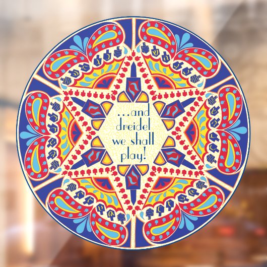 Hanukkah Dreidel We zullen raam-koeling spelen Raamsticker (Vel 2)