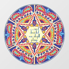 Hanukkah Dreidel We zullen raam-koeling spelen Raamsticker