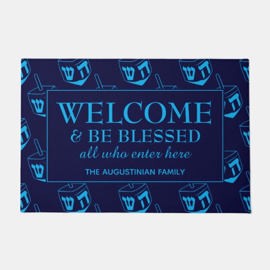 Hanukkah Dreidel WELCOME Deurmat (Voorkant)