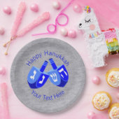 Hanukkah Dreidels Blue Festival of Lights Party Papieren Bordje (Feest)