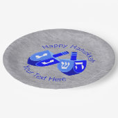 Hanukkah Dreidels Blue Festival of Lights Party Papieren Bordje (Gekanteld)
