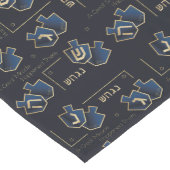 Hanukkah Dreidels Blue Great Miracle Lange Tafelloper (Hoek)