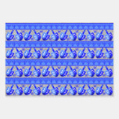 Hanukkah Dreidels Blue Monogram Assortment Inpakpapier Vel (Voorkant 3)