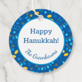 Hanukkah-dreidels cadeaubijsluiter bedankjes labels (Achterkant)