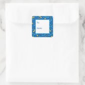 Hanukkah-dreidels cadeaubijsluiter vierkante sticker (Tas)