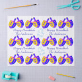 Hanukkah Dreidels Colorful Personalized Fun Kinder Tissuepapier (Craft)
