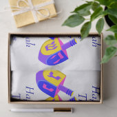 Hanukkah Dreidels Colorful Personalized Fun Kinder Tissuepapier (Geschenk)