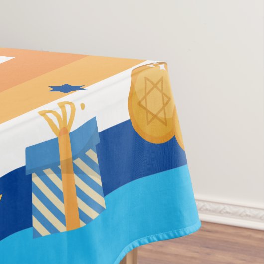 Hanukkah Dreidels Donuts & Stars Tafelkleed (Voorbeeld)