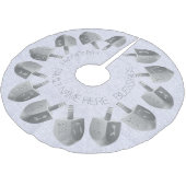 Hanukkah Dreidels Faux Silver Bling Chrismukkah Kerstboom Rok (Gekanteld)