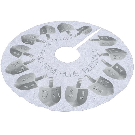 Hanukkah Dreidels Faux Silver Bling Chrismukkah Kerstboom Rok (Gekanteld)