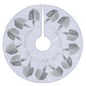 Hanukkah Dreidels Faux Silver Bling Chrismukkah Kerstboom Rok (Voorkant)