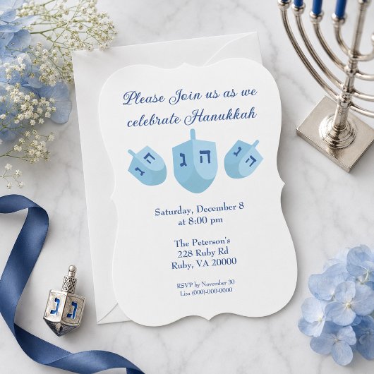 Hanukkah Dreidels Feest Kaart