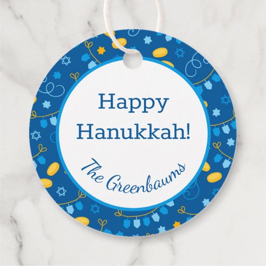Hanukkah Dreidels Gift Label (Achterkant)